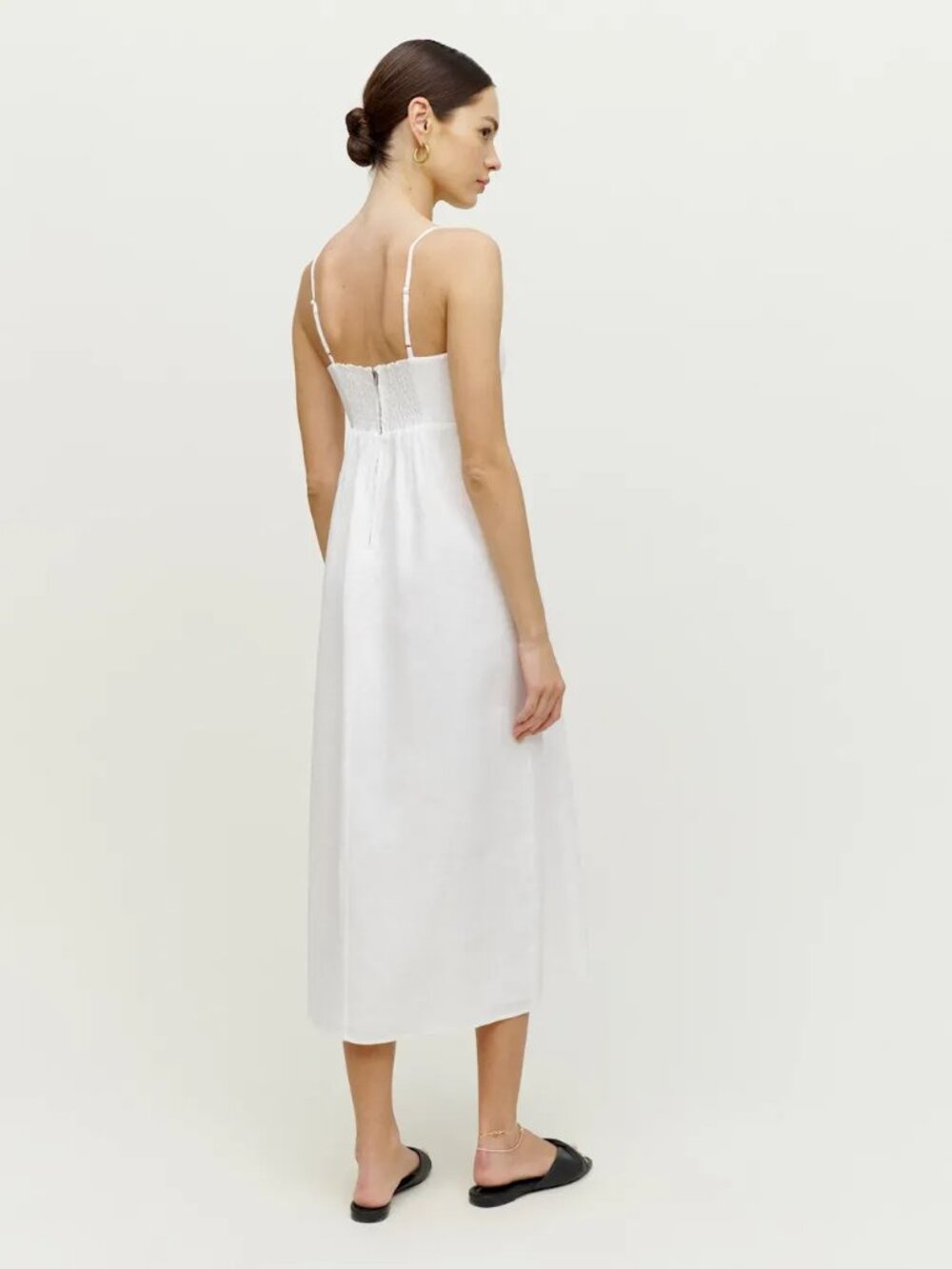 Reformation Odette Linen Dress White - Size 2 - Picture 3 of 3